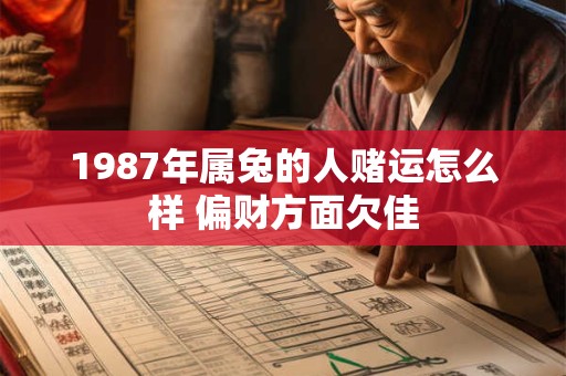 1987年属兔的人赌运怎么样 偏财方面欠佳