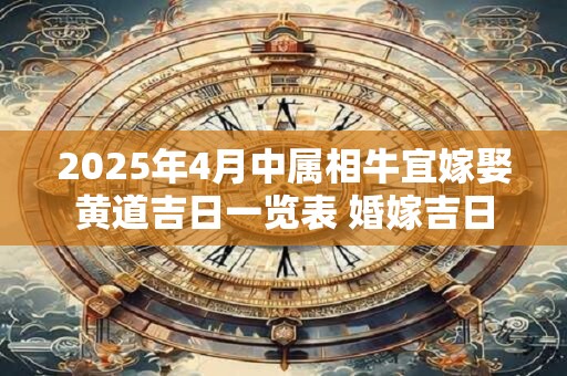 2025年4月中属相牛宜嫁娶黄道吉日一览表 婚嫁吉日
