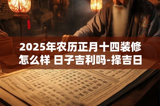2025年农历正月十四装修怎么样 日子吉利吗-择吉日网
