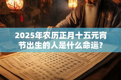 2025年农历正月十五元宵节出生的人是什么命运？