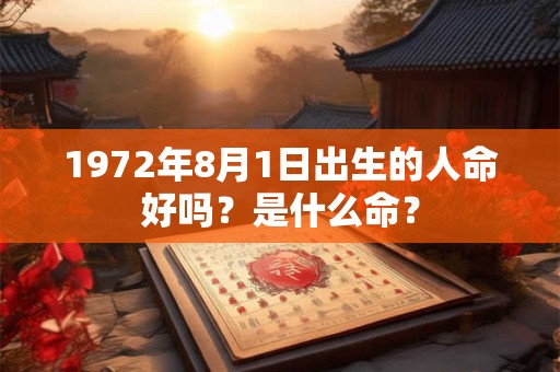 1972年8月1日出生的人命好吗?是什么命? 1972年8月1日出生的人命好吗?是什么命?
