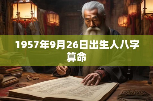 1957年9月26日出生人八字算命 1957年9月26日出生人八字算命