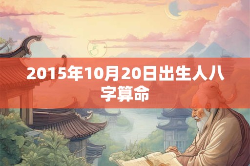 2015年10月20日出生人八字算命