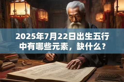 2025年7月22日出生五行中有哪些元素，缺什么？