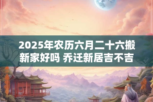 2025年农历六月二十六搬新家好吗 乔迁新居吉不吉利