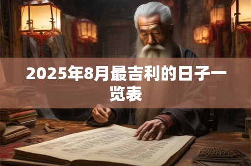 2025年8月最吉利的日子一览表