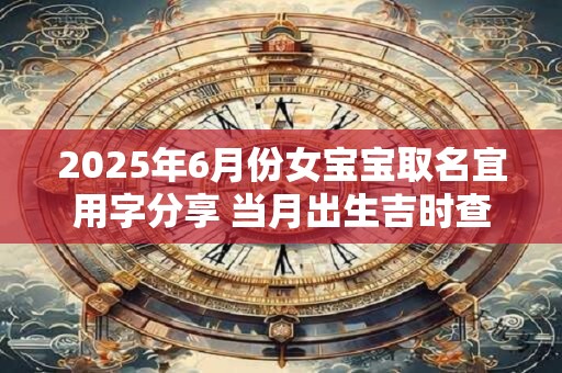 2025年6月份女宝宝取名宜用字分享 当月出生吉时查询