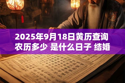 2025年9月18日黄历查询 农历多少 是什么日子 结婚吉时