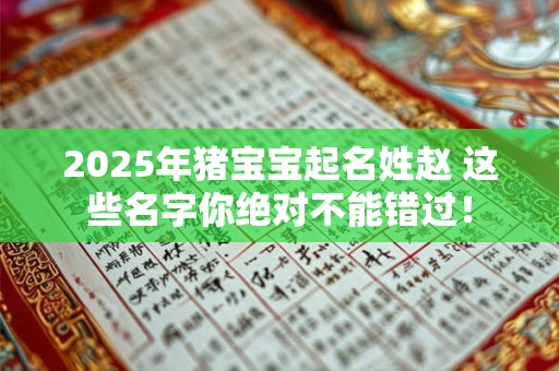 2025年猪宝宝起名姓赵 这些名字你绝对不能错过！
