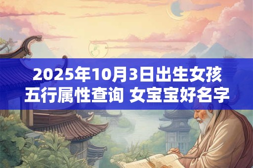 2025年10月3日出生女孩五行属性查询 女宝宝好名字合集