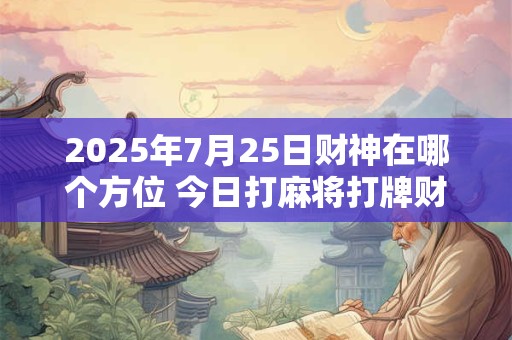 2025年7月25日财神在哪个方位 今日打麻将打牌财运方位