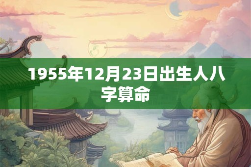1955年12月23日出生人八字算命