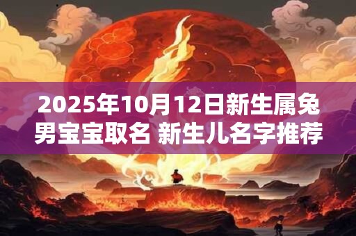 2025年10月12日新生属兔男宝宝取名 新生儿名字推荐