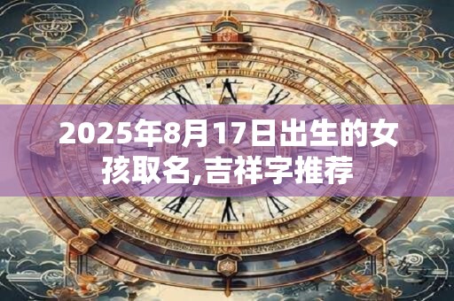 2025年8月17日出生的女孩取名,吉祥字推荐 2025年8月17日出生的女孩取名,吉祥字推荐