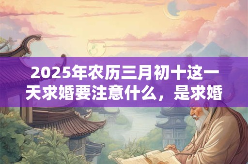2025年农历三月初十这一天求婚要注意什么，是求婚吉日吗？