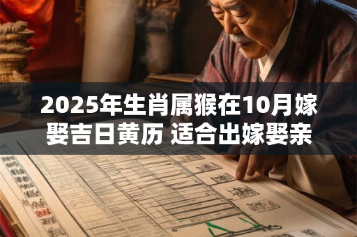 2025年生肖属猴在10月嫁娶吉日黄历 适合出嫁娶亲的好日子