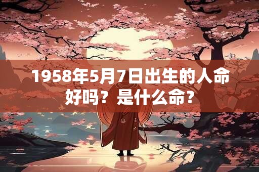 1958年5月7日出生的人命好吗？是什么命？