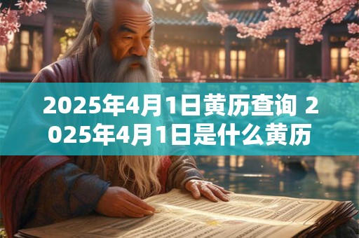 2025年4月1日黄历查询 2025年4月1日是什么黄历