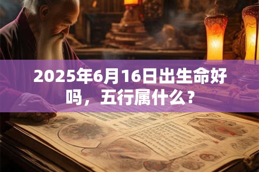 2025年6月16日出生命好吗，五行属什么？
