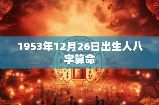 1953年12月26日出生人八字算命