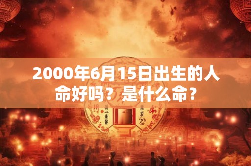 2000年6月15日出生的人命好吗？是什么命？