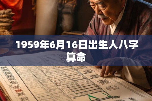 1959年6月16日出生人八字算命 1959年6月16日出生人八字算命