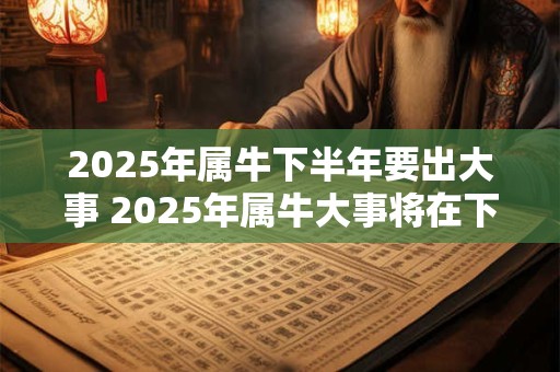 2025年属牛下半年要出大事 2025年属牛大事将在下半年发生