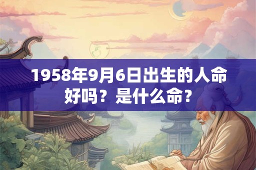 1958年9月6日出生的人命好吗？是什么命？