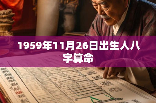 1959年11月26日出生人八字算命