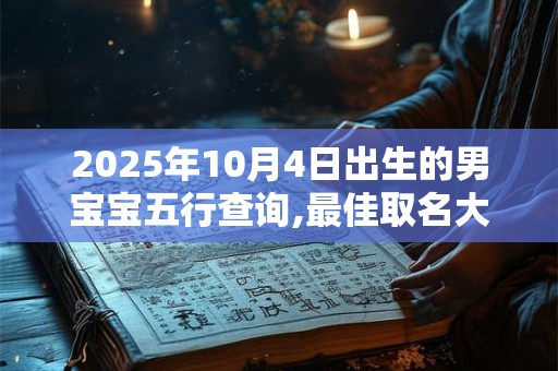 2025年10月4日出生的男宝宝五行查询,最佳取名大全 2025年10月4日出生的男宝宝五行查询,最佳取名大全