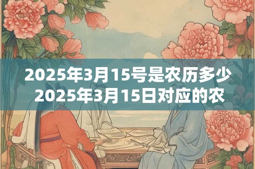 2025年3月15号是农历多少 2025年3月15日对应的农历是什么