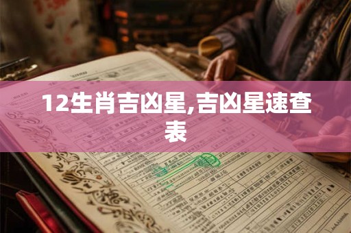12生肖吉凶星,吉凶星速查表