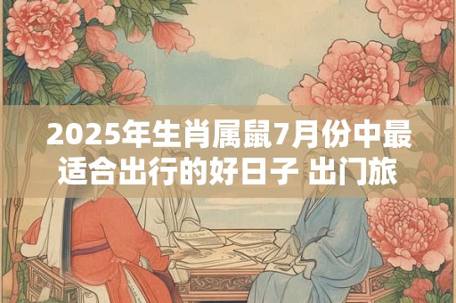 2025年生肖属鼠7月份中最适合出行的好日子 出门旅游讲究