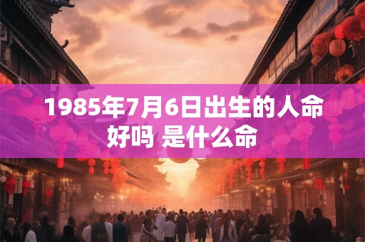 1985年7月6日出生的人命好吗 是什么命