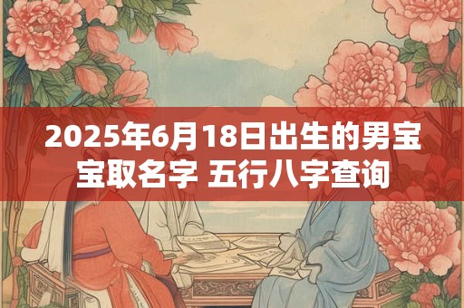 2025年6月18日出生的男宝宝取名字 五行八字查询