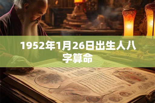 1952年1月26日出生人八字算命