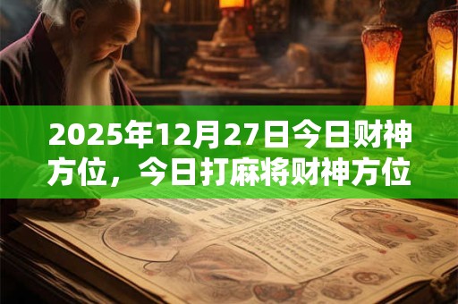 2026年12月27日今日财神方位，今日打麻将财神方位一览表