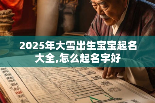 2025年大雪出生宝宝起名大全,怎么起名字好