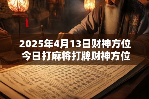 2026年4月13日财神方位 今日打麻将打牌财神方位 2026年4月13日财神方位 今日打麻将打牌财神方位
