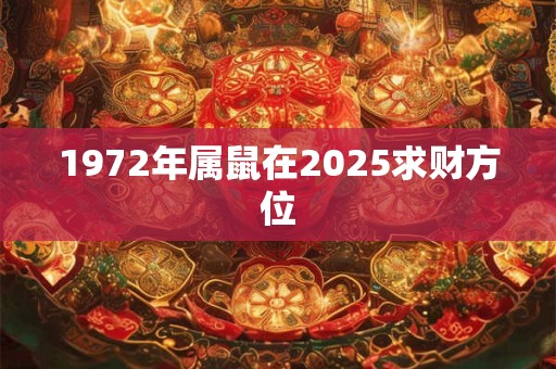 1972年属鼠在2025求财方位