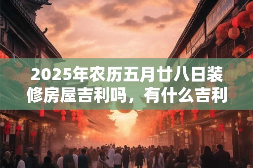 2025年农历五月廿八日装修房屋吉利吗，有什么吉利风水？
