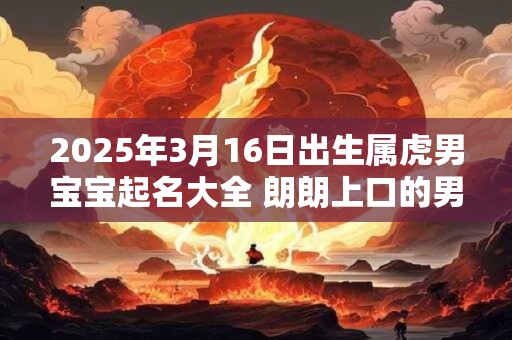 2026年3月16日出生属虎男宝宝起名大全 朗朗上口的男孩名字