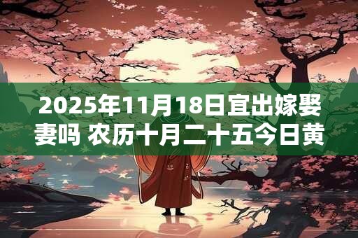 2025年11月18日宜出嫁娶妻吗 农历十月二十五今日黄历