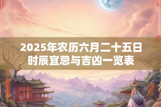 2026年农历六月二十五日时辰宜忌与吉凶一览表