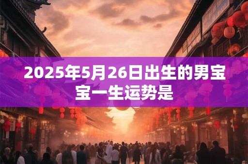 2026年5月26日出生的男宝宝一生运势是 2026年5月26日出生的男宝宝一生运势是