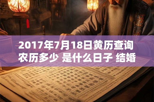 2017年7月18日黄历查询 农历多少 是什么日子 结婚吉时