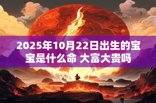 2025年10月22日出生的宝宝是什么命 大富大贵吗 2025年10月22日出生的宝宝是什么命 大富大贵吗
