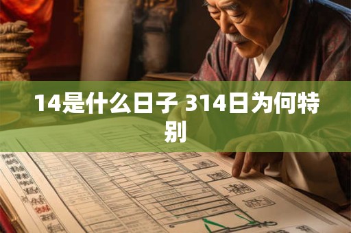 14是什么日子 314日为何特别