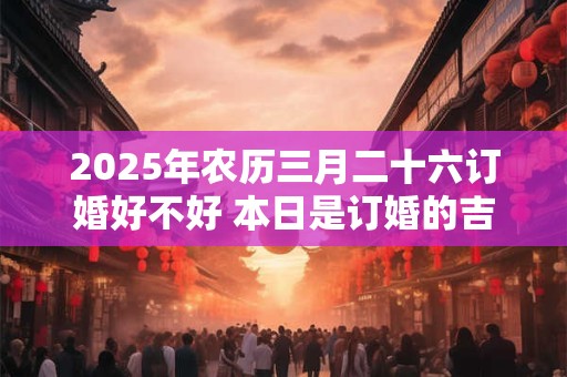 2025年农历三月二十六订婚好不好 本日是订婚的吉日吗