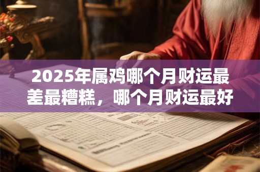 2025年属鸡哪个月财运最差最糟糕，哪个月财运最好？
